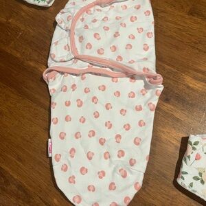 Pink and White Baby Swaddle Blanket